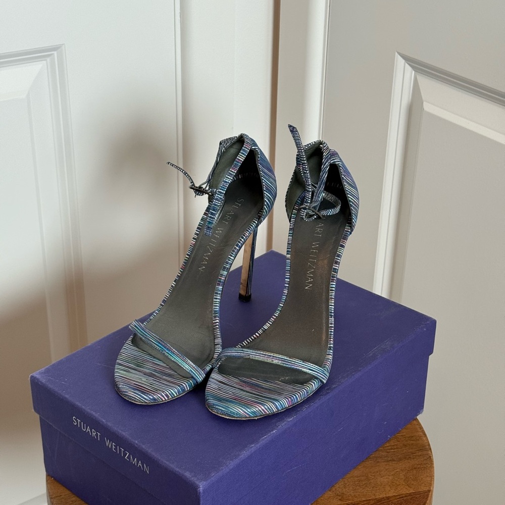 Stuart Weitzman Multicolor Striped Heels